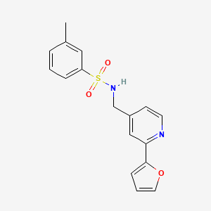molecular formula C17H16N2O3S B2897423 N-((2-(furan-2-yl)pyridin-4-yl)methyl)-3-methylbenzenesulfonamide CAS No. 2034549-42-1