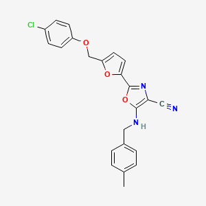 2-(5-((4-Chlorophenoxy)methyl)furan-2-yl)-5-((4-methylbenzyl)amino)oxazole-4-carbonitrile