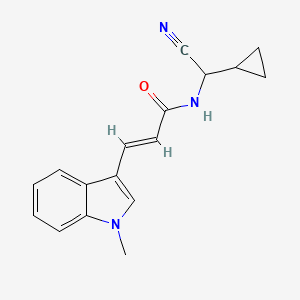 molecular formula C17H17N3O B2897435 (E)-N-[Cyano(cyclopropyl)methyl]-3-(1-methylindol-3-yl)prop-2-enamide CAS No. 1607427-88-2