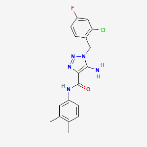 5-amino-1-[(2-chloro-4-fluorophenyl)methyl]-N-(3,4-dimethylphenyl)-1H-1,2,3-triazole-4-carboxamide