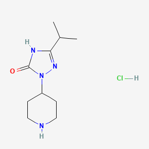 molecular formula C10H19ClN4O B2897461 3-异丙基-1-(哌啶-4-基)-1H-1,2,4-三唑-5-醇盐酸盐 CAS No. 2155852-96-1