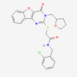 N-(2-chlorobenzyl)-2-{[4-oxo-3-(tetrahydrofuran-2-ylmethyl)-3,4-dihydro[1]benzofuro[3,2-d]pyrimidin-2-yl]sulfanyl}acetamide