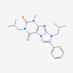 molecular formula C22H27N5O2 B2897476 4-Methyl-2,6-bis(2-methylpropyl)-7-phenylpurino[7,8-a]imidazole-1,3-dione CAS No. 904373-72-4