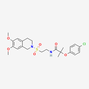 molecular formula C23H29ClN2O6S B2897477 2-(4-chlorophenoxy)-N-(2-((6,7-dimethoxy-3,4-dihydroisoquinolin-2(1H)-yl)sulfonyl)ethyl)-2-methylpropanamide CAS No. 921927-15-3