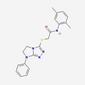 molecular formula C20H21N5OS B2897478 N-(2,5-二甲苯基)-2-((7-苯基-6,7-二氢-5H-咪唑并[2,1-c][1,2,4]三唑-3-基)硫代)乙酰胺 CAS No. 923179-82-2