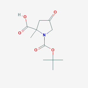 molecular formula C11H17NO5 B2897481 2-Methyl-1-[(2-methylpropan-2-yl)oxycarbonyl]-4-oxopyrrolidine-2-carboxylic acid CAS No. 1935245-73-0