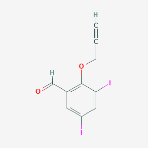 molecular formula C10H6I2O2 B2897483 3,5-Diiodo-2-(prop-2-yn-1-yloxy)benzaldehyde CAS No. 359644-42-1