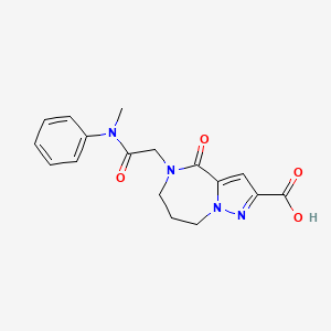 5-{2-[methyl(phenyl)amino]-2-oxoethyl}-4-oxo-5,6,7,8-tetrahydro-4H-pyrazolo[1,5-a][1,4]diazepine-2-carboxylic acid