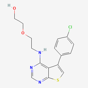 molecular formula C16H16ClN3O2S B2897486 2-[2-[[5-(4-Chlorophenyl)thieno[2,3-d]pyrimidin-4-yl]amino]ethoxy]ethanol CAS No. 457919-69-6