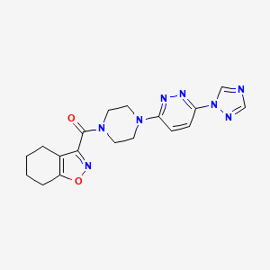 (4-(6-(1H-1,2,4-triazol-1-yl)pyridazin-3-yl)piperazin-1-yl)(4,5,6,7-tetrahydrobenzo[d]isoxazol-3-yl)methanone