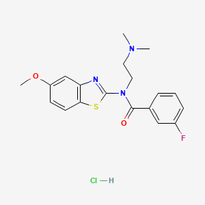 molecular formula C19H21ClFN3O2S B2897489 N-(2-(二甲氨基)乙基)-3-氟-N-(5-甲氧基苯并[d]噻唑-2-基)苯甲酰胺盐酸盐 CAS No. 1217085-84-1