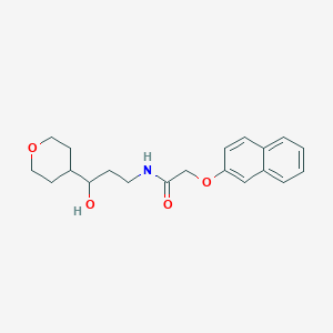 molecular formula C20H25NO4 B2897491 N-(3-hydroxy-3-(tetrahydro-2H-pyran-4-yl)propyl)-2-(naphthalen-2-yloxy)acetamide CAS No. 2034240-92-9