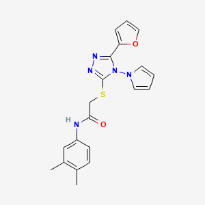 N-(3,4-dimethylphenyl)-2-{[5-(furan-2-yl)-4-(1H-pyrrol-1-yl)-4H-1,2,4-triazol-3-yl]sulfanyl}acetamide