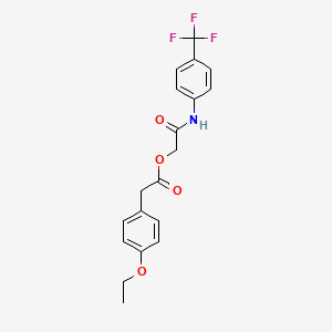 molecular formula C19H18F3NO4 B2897494 {[4-(Trifluoromethyl)phenyl]carbamoyl}methyl 2-(4-ethoxyphenyl)acetate CAS No. 1324139-94-7