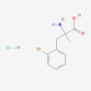molecular formula C10H13BrClNO2 B2897496 2-Amino-3-(2-bromophenyl)-2-methylpropanoic acid;hydrochloride CAS No. 2445790-26-9
