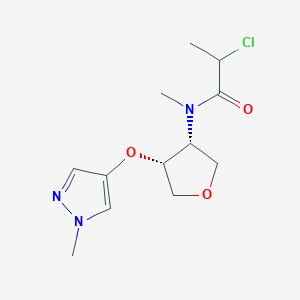 2-Chloro-N-methyl-N-[(3R,4R)-4-(1-methylpyrazol-4-yl)oxyoxolan-3-yl]propanamide