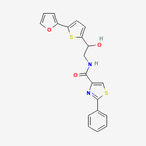 molecular formula C20H16N2O3S2 B2897502 N-{2-[5-(furan-2-yl)thiophen-2-yl]-2-hydroxyethyl}-2-phenyl-1,3-thiazole-4-carboxamide CAS No. 2380032-84-6