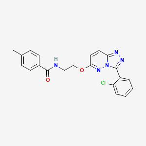 molecular formula C21H18ClN5O2 B2897510 N-(2-((3-(2-chlorophenyl)-[1,2,4]triazolo[4,3-b]pyridazin-6-yl)oxy)ethyl)-4-methylbenzamide CAS No. 1021066-51-2