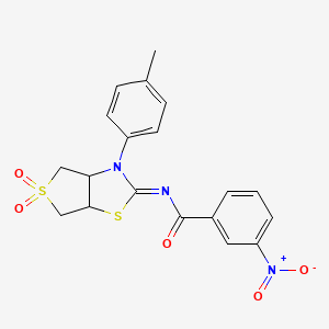(E)-N-(5,5-dioxido-3-(p-tolyl)tetrahydrothieno[3,4-d]thiazol-2(3H)-ylidene)-3-nitrobenzamide