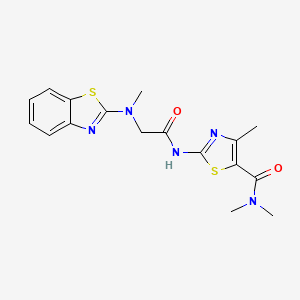 molecular formula C17H19N5O2S2 B2897519 2-(2-(benzo[d]thiazol-2-yl(methyl)amino)acetamido)-N,N,4-trimethylthiazole-5-carboxamide CAS No. 1396634-09-5