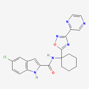 5-chloro-N-{1-[3-(pyrazin-2-yl)-1,2,4-oxadiazol-5-yl]cyclohexyl}-1H-indole-2-carboxamide