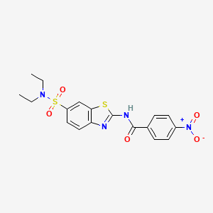 molecular formula C18H18N4O5S2 B2897537 N-[6-(diethylsulfamoyl)-1,3-benzothiazol-2-yl]-4-nitrobenzamide CAS No. 865592-28-5