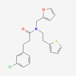 3-(3-chlorophenyl)-N-(furan-2-ylmethyl)-N-(2-(thiophen-2-yl)ethyl)propanamide