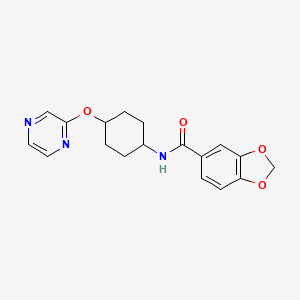 N-((1r,4r)-4-(pyrazin-2-yloxy)cyclohexyl)benzo[d][1,3]dioxole-5-carboxamide