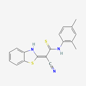 2-(1,3-Benzothiazol-2-yl)-3-[(2,4-dimethylphenyl)amino]-3-sulfanylprop-2-enenitrile