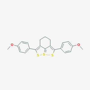 molecular formula C22H20O2S3 B289756 2,6-bis(4-methoxyphenyl)-4,5-dihydro-3H-8lambda~4~-[1,2]dithiolo[4,5,1-hi][1,2]benzodithiole 