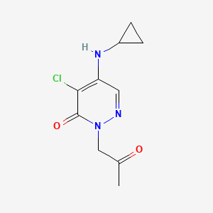 molecular formula C10H12ClN3O2 B2897562 4-chloro-5-(cyclopropylamino)-2-(2-oxopropyl)-3(2H)-pyridazinone CAS No. 477855-89-3