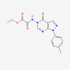 molecular formula C16H15N5O4 B2897573 ethyl 2-oxo-2-((4-oxo-1-(p-tolyl)-1H-pyrazolo[3,4-d]pyrimidin-5(4H)-yl)amino)acetate CAS No. 919841-91-1