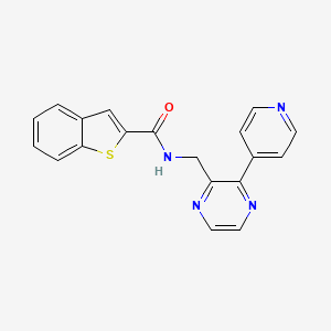 molecular formula C19H14N4OS B2897581 N-{[3-(pyridin-4-yl)pyrazin-2-yl]methyl}-1-benzothiophene-2-carboxamide CAS No. 2097903-51-8
