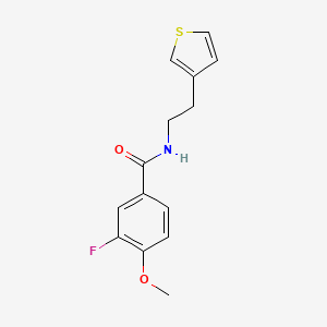 molecular formula C14H14FNO2S B2897588 3-fluoro-4-methoxy-N-(2-(thiophen-3-yl)ethyl)benzamide CAS No. 1797255-30-1