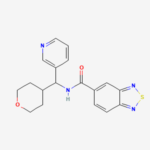 N-[(oxan-4-yl)(pyridin-3-yl)methyl]-2,1,3-benzothiadiazole-5-carboxamide