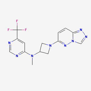 molecular formula C14H13F3N8 B2897598 N-methyl-N-(1-{[1,2,4]triazolo[4,3-b]pyridazin-6-yl}azetidin-3-yl)-6-(trifluoromethyl)pyrimidin-4-amine CAS No. 2197821-74-0