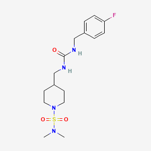 molecular formula C16H25FN4O3S B2897603 4-((3-(4-fluorobenzyl)ureido)methyl)-N,N-dimethylpiperidine-1-sulfonamide CAS No. 2034294-91-0