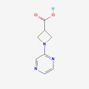 molecular formula C8H9N3O2 B2897608 1-(Pyrazin-2-yl)azetidine-3-carboxylic acid CAS No. 1342386-90-6