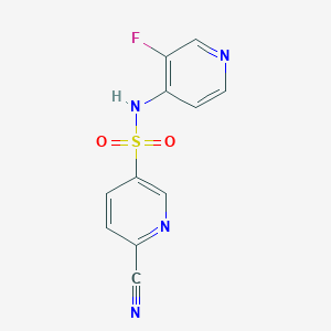 molecular formula C11H7FN4O2S B2897613 6-cyano-N-(3-fluoropyridin-4-yl)pyridine-3-sulfonamide CAS No. 1797564-44-3