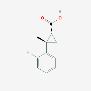 molecular formula C11H11FO2 B2897616 (1R,2S)-2-(2-Fluorophenyl)-2-methylcyclopropane-1-carboxylic acid CAS No. 2309433-09-6