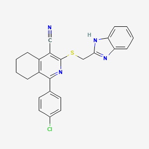 3-(((1H-benzo[d]imidazol-2-yl)methyl)thio)-1-(4-chlorophenyl)-5,6,7,8-tetrahydroisoquinoline-4-carbonitrile