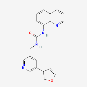 molecular formula C20H16N4O2 B2897703 1-((5-(Furan-3-yl)pyridin-3-yl)methyl)-3-(quinolin-8-yl)urea CAS No. 2034314-62-8