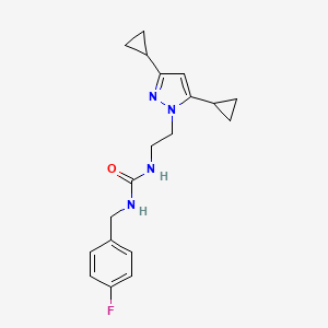 molecular formula C19H23FN4O B2897708 1-(2-(3,5-dicyclopropyl-1H-pyrazol-1-yl)ethyl)-3-(4-fluorobenzyl)urea CAS No. 1797328-24-5