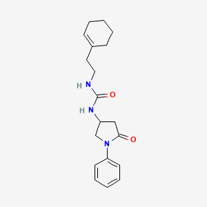 molecular formula C19H25N3O2 B2897710 1-(2-(Cyclohex-1-en-1-yl)ethyl)-3-(5-oxo-1-phenylpyrrolidin-3-yl)urea CAS No. 894005-22-2