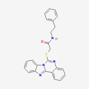 molecular formula C24H20N4OS B2897725 2-(benzimidazo[1,2-c]quinazolin-6-ylthio)-N-(2-phenylethyl)acetamide CAS No. 896707-15-6