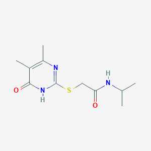 molecular formula C11H17N3O2S B2897727 2-((4,5-dimethyl-6-oxo-1,6-dihydropyrimidin-2-yl)thio)-N-isopropylacetamide CAS No. 922659-10-7