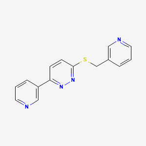 molecular formula C15H12N4S B2897728 3-Pyridin-3-yl-6-(pyridin-3-ylmethylsulfanyl)pyridazine CAS No. 894000-20-5