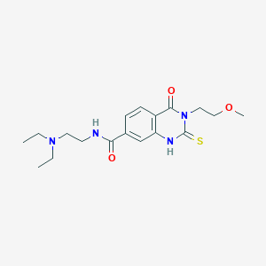molecular formula C18H26N4O3S B2897739 N-(2-(diethylamino)ethyl)-3-(2-methoxyethyl)-4-oxo-2-thioxo-1,2,3,4-tetrahydroquinazoline-7-carboxamide CAS No. 422273-65-2