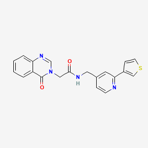 molecular formula C20H16N4O2S B2897759 2-(4-oxoquinazolin-3(4H)-yl)-N-((2-(thiophen-3-yl)pyridin-4-yl)methyl)acetamide CAS No. 2034581-36-5