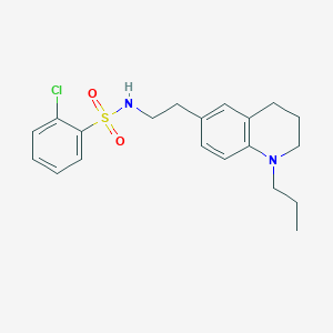 molecular formula C20H25ClN2O2S B2897766 2-chloro-N-(2-(1-propyl-1,2,3,4-tetrahydroquinolin-6-yl)ethyl)benzenesulfonamide CAS No. 955612-80-3